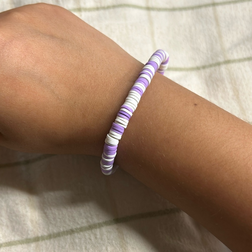 PURPLE CLAY BEAD BRACELET!!💜💟